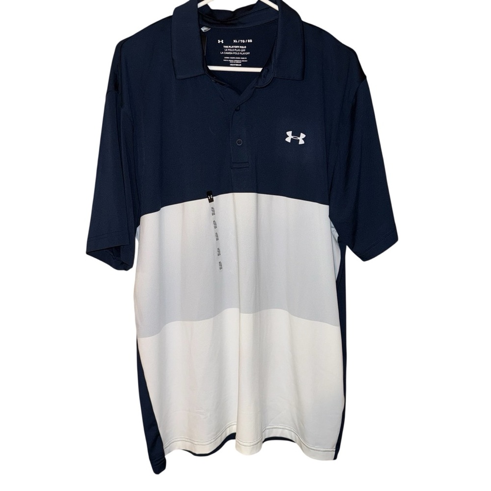 Under Armour Men's XL The Play Off Colorblock Polo Shirt HeatGear Top new nwt - Picture 3 of 12